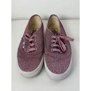 Vans Authentic Purple Glitter Low Top Sneakers Womens 7.5 Mens 6 Sparkly Skate